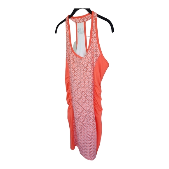 LOLA by AFG Athletic Sporty Racer Back Tank Mini Dress Coral Orange Large NWT - Picture 4 of 13